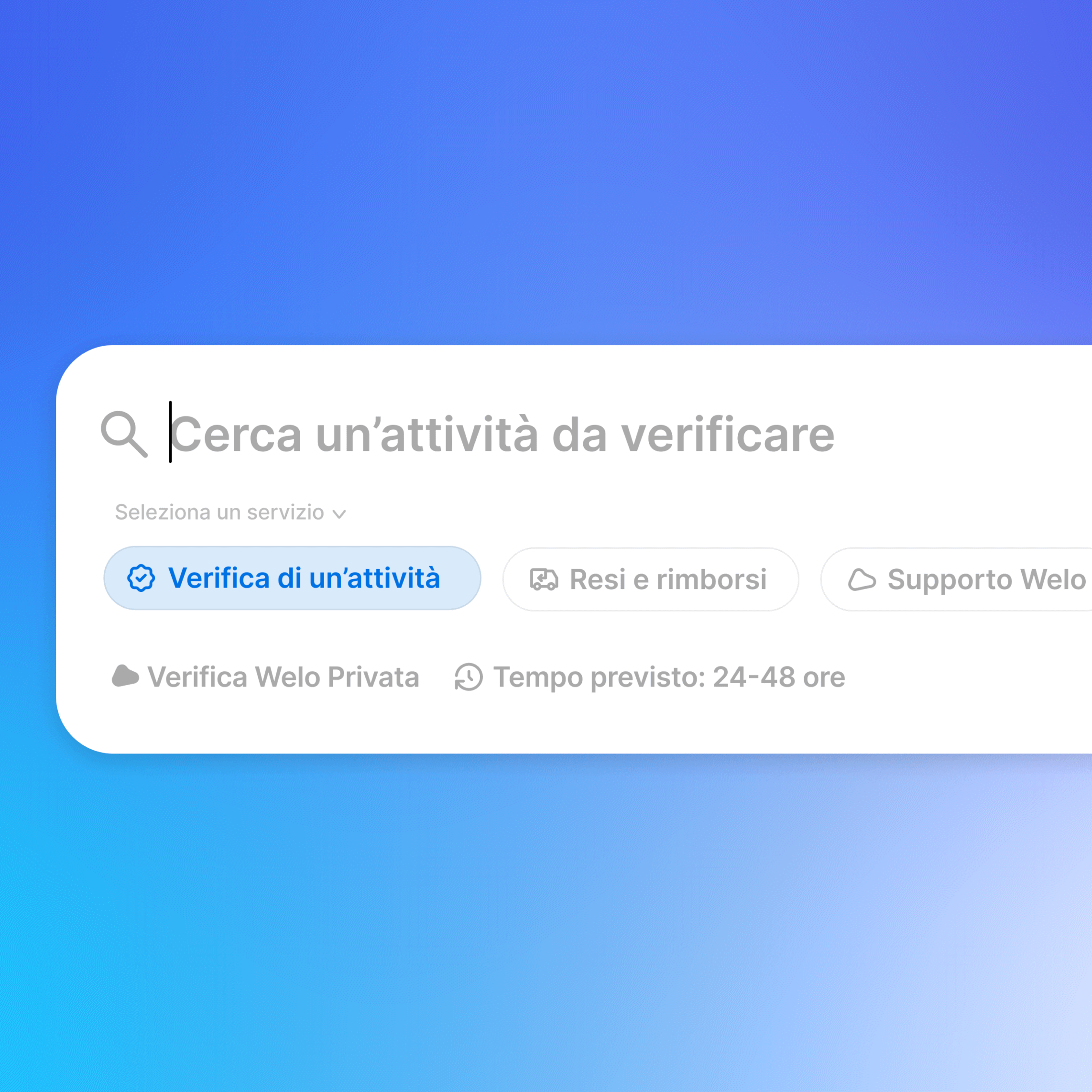 Immagine Welo Verifica privata Beta